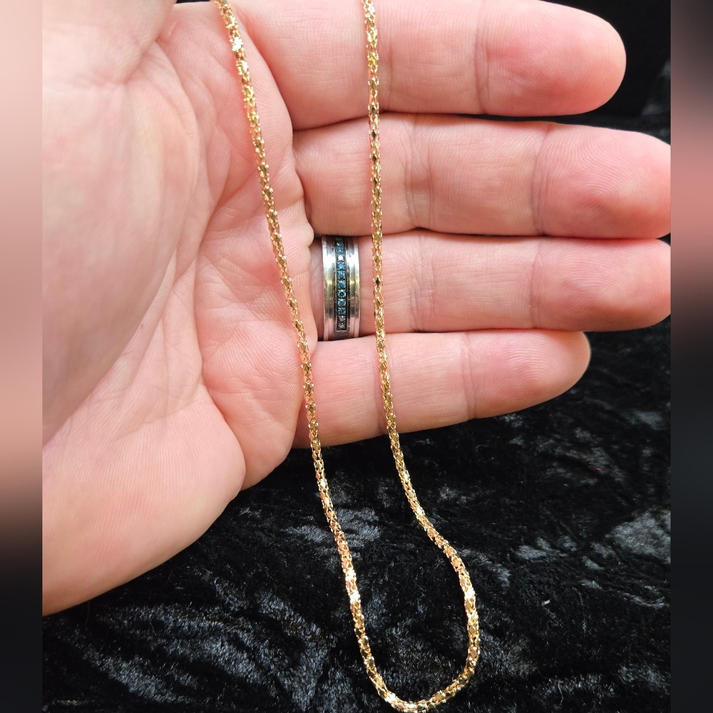 Elegant GOLD Diamond Like Sparkle 20"×2mm Necklace...25214
